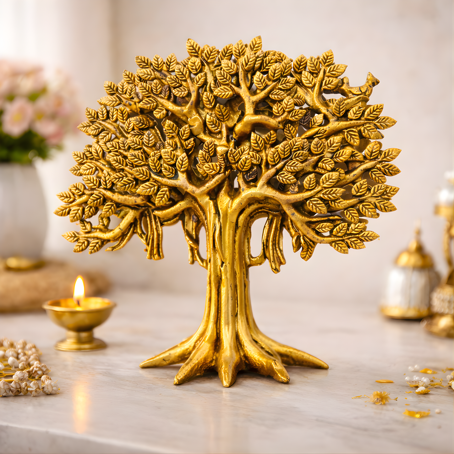 Luxeberry Pure Brass Kalpavriksha Tree – Divine Wish-Fulfilling Tree for Prosperity & Positive Energy