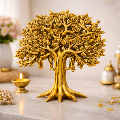 Luxeberry Pure Brass Kalpavriksha Tree – Divine Wish-Fulfilling Tree for Prosperity & Positive Energy