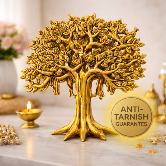 Luxeberry Pure Brass Kalpavriksha Tree – Divine Wish-Fulfilling Tree for Prosperity & Positive Energy