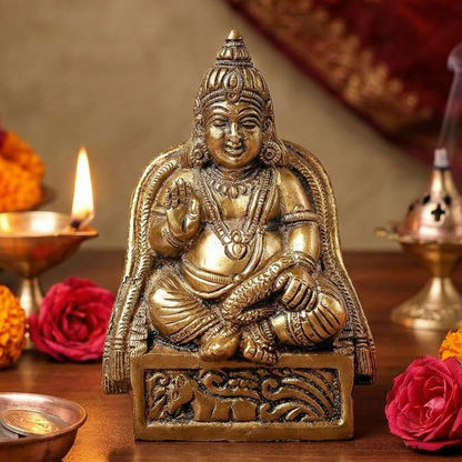 LUXEBERRY Pure Brass Kuber Ji Idol (550g) – Lord of Wealth & Prosperity for Home & Office