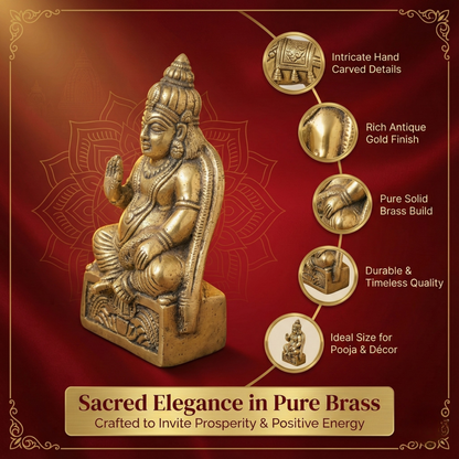LUXEBERRY Pure Brass Kuber Ji Idol (550g) – Lord of Wealth & Prosperity for Home & Office