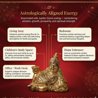 Luxeberry Pure Brass Sitting Kuber Ji Idol – Divine Lord of Wealth for Prosperity & Financial Success