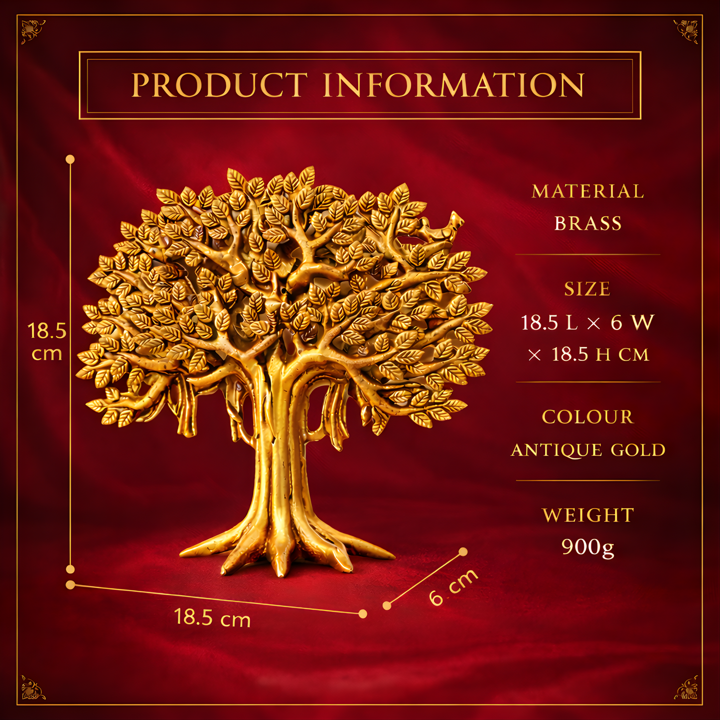 Luxeberry Pure Brass Kalpavriksha Tree – Divine Wish-Fulfilling Tree for Prosperity & Positive Energy