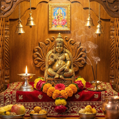 LUXEBERRY Pure Brass Kuber Ji Idol (550g) – Lord of Wealth & Prosperity for Home & Office