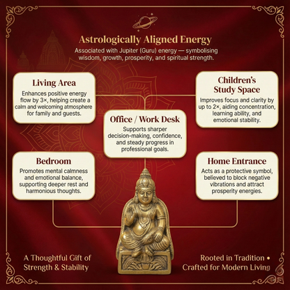 LUXEBERRY Pure Brass Kuber Ji Idol (550g) – Lord of Wealth & Prosperity for Home & Office