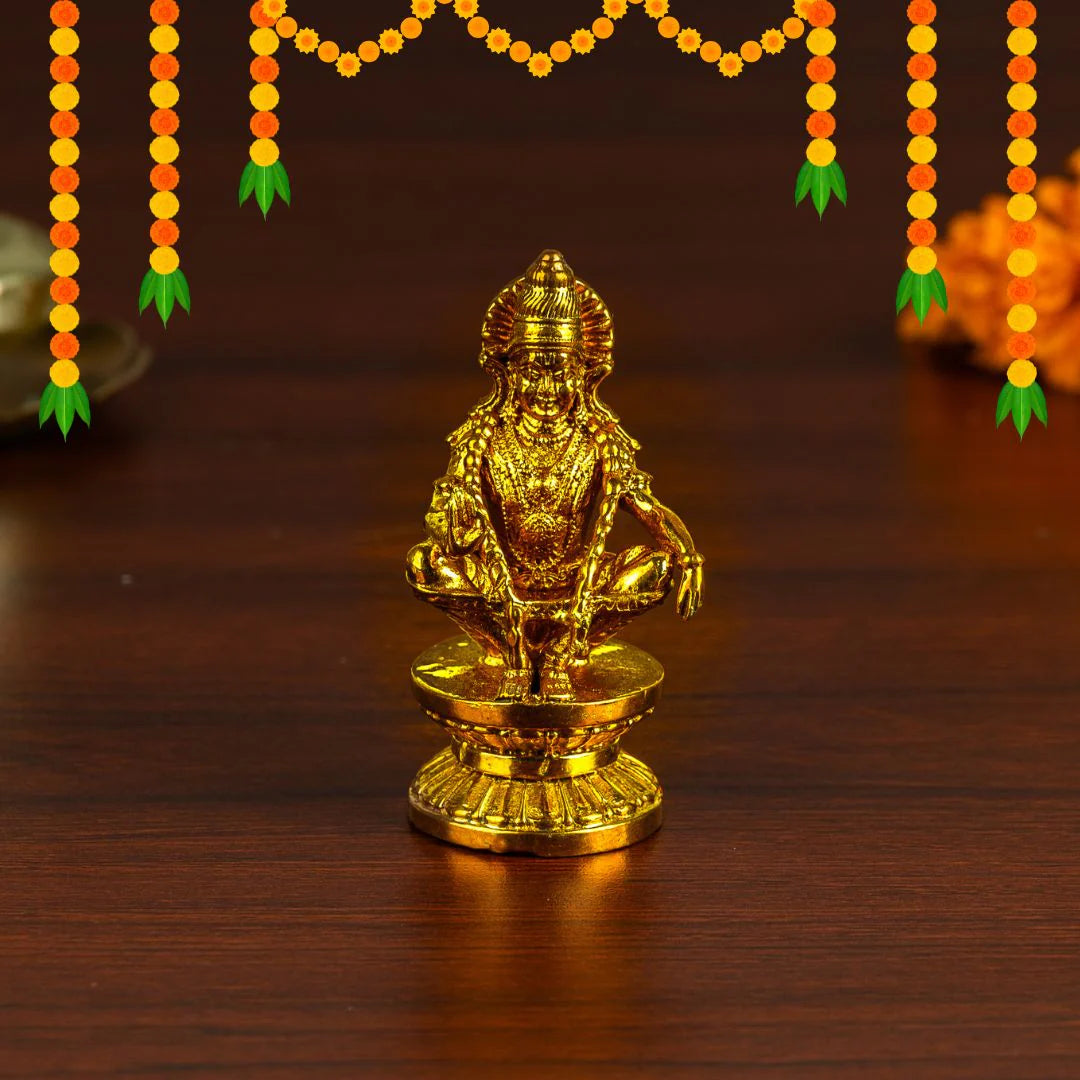 Lord Ayyappan Brass Idol for Home Temple – Spiritual Statue
