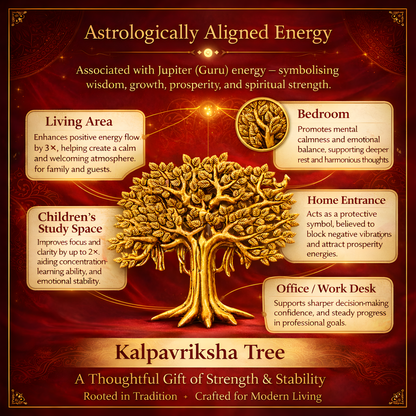Luxeberry Pure Brass Kalpavriksha Tree – Divine Wish-Fulfilling Tree for Prosperity & Positive Energy