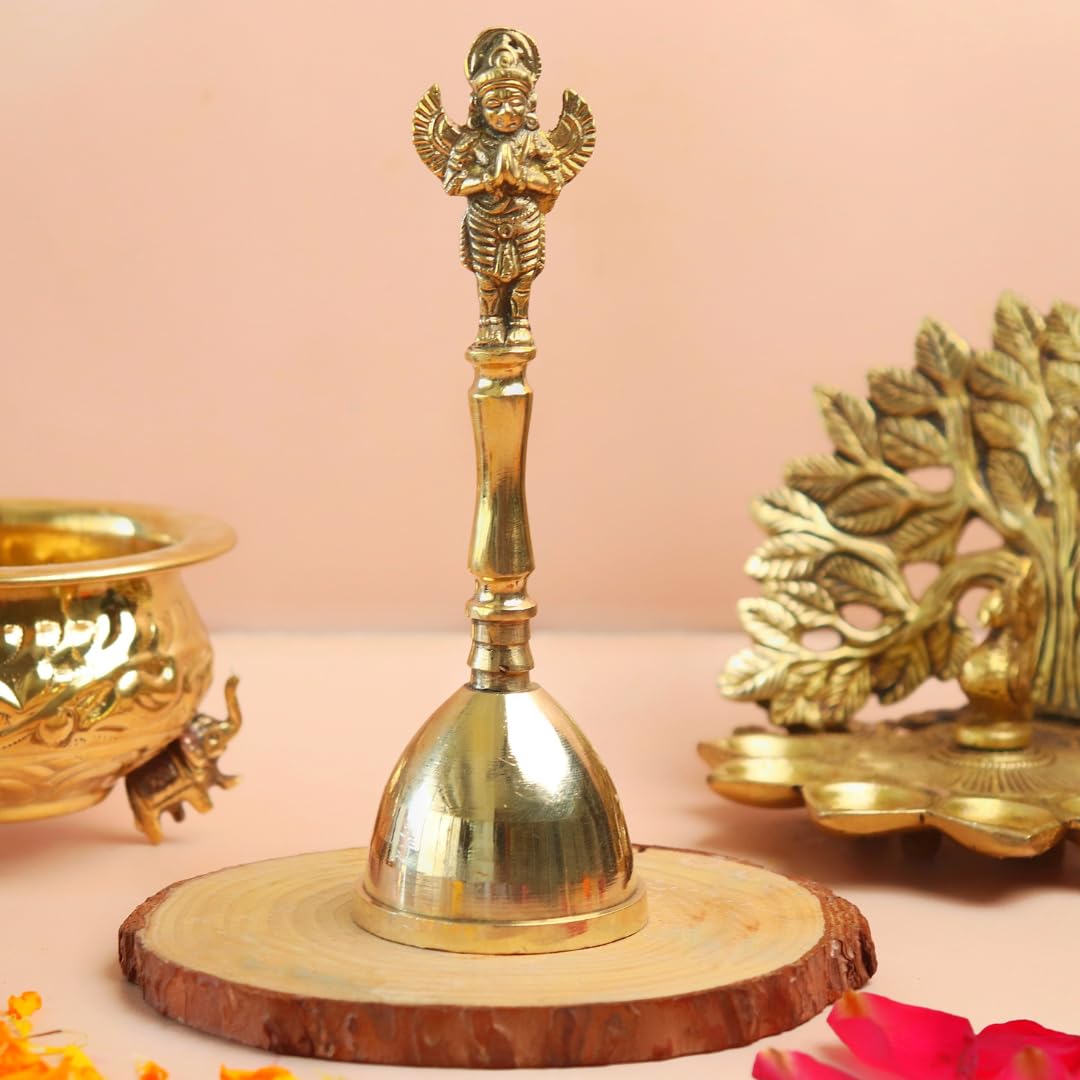 Garud Brass Temple Bell (Ghanti) for Pooja & Aarti