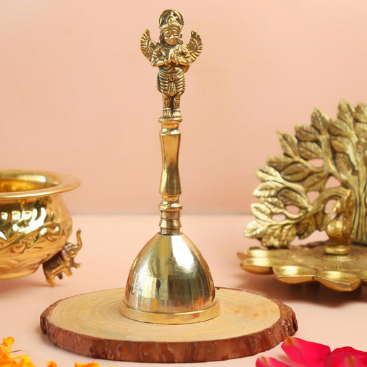 Garud Brass Temple Bell (Ghanti) for Pooja & Aarti