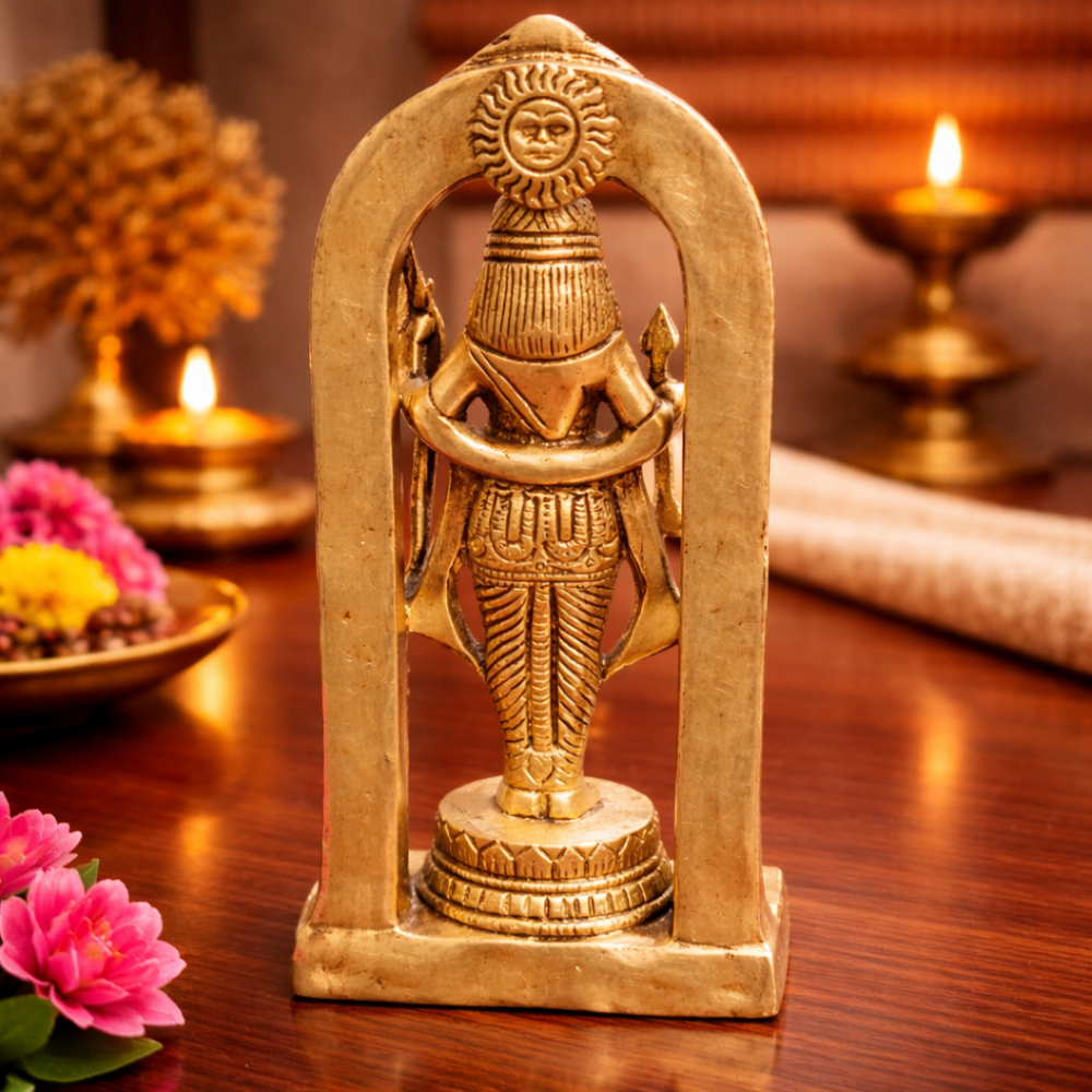 LUXEBERRY Divine Ram Lalla Brass Idol (800g) – Ayodhya Inspired Lord Ram Murti for Home Temple &amp; Decor