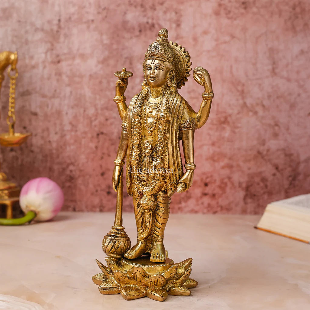 Lord Vishnu Brass Idol – Home Temple Spiritual Statue