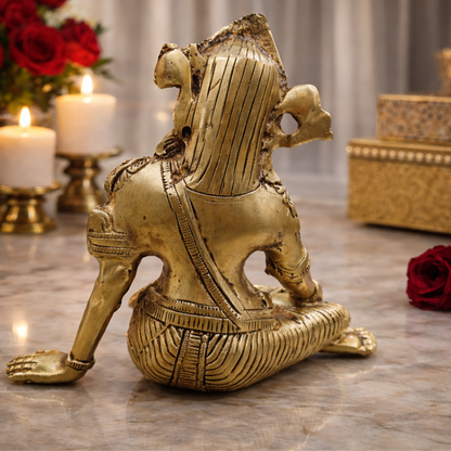 LUXEBERRY Pure Brass Indra Dev Idol – Lord of Heavens & Vastu Remedy for Growth, Connections & Success