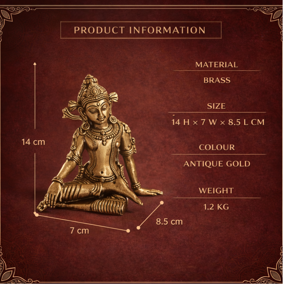 LUXEBERRY Pure Brass Indra Dev Idol – Lord of Heavens & Vastu Remedy for Growth, Connections & Success