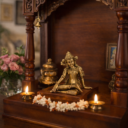 LUXEBERRY Pure Brass Indra Dev Idol – Lord of Heavens & Vastu Remedy for Growth, Connections & Success