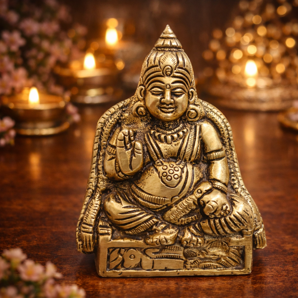 LUXEBERRY Pure Brass Kuber Ji Idol (550g) – Lord of Wealth & Prosperity for Home & Office