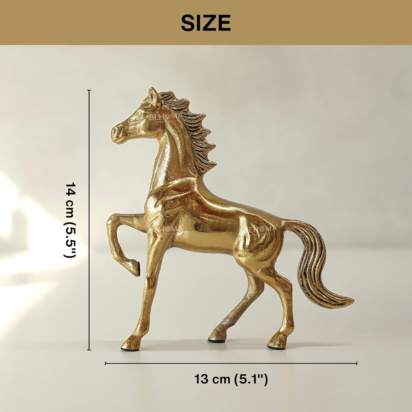 Luxeberry Aluminium Horse Decorative Figurine Showpiece with Gift Box | Elegant Modern Tabletop Art Showpiece for Living Room, Office, Bedroom, Shelf Display | Premium Home Decor Accent