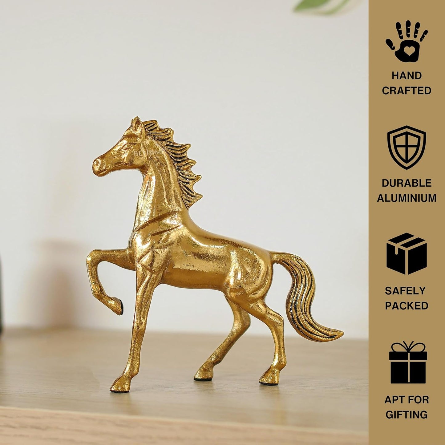 Luxeberry Aluminium Horse Decorative Figurine Showpiece with Gift Box | Elegant Modern Tabletop Art Showpiece for Living Room, Office, Bedroom, Shelf Display | Premium Home Decor Accent