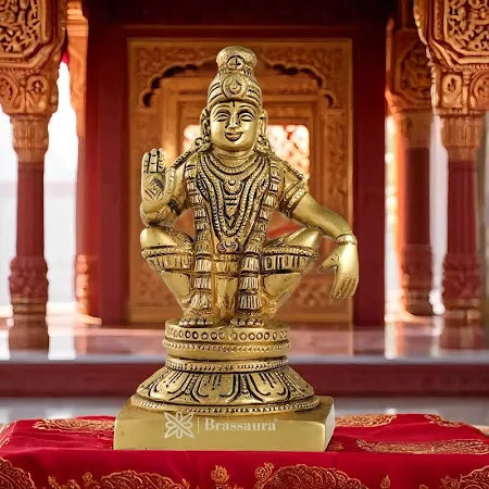 Lord Ayyappan Brass Idol for Home Temple – Spiritual Statue